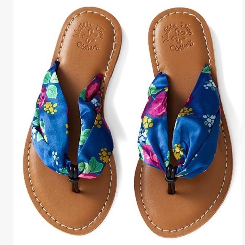 SALE! Matilda Jane Blue Floral “Seashore” Sandals for little girls (toddler)